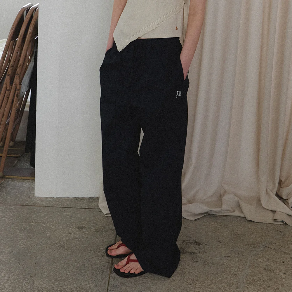 Easy banding pants_navy