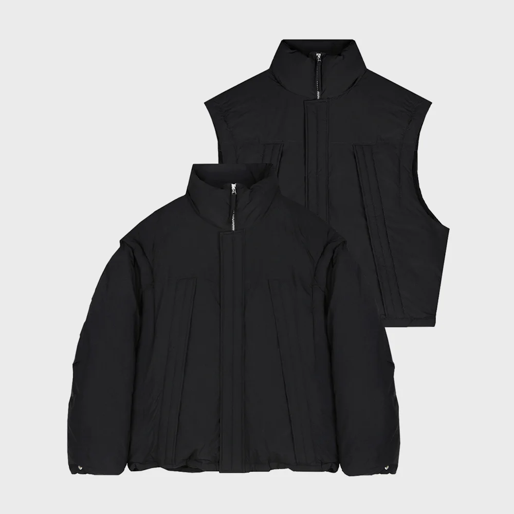 DETACHABLE MONSTER SHORT DOWN PARKA BLACK