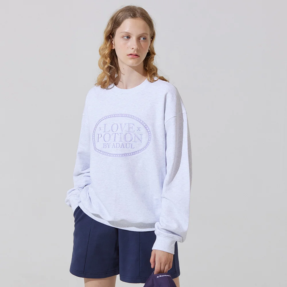 LOVE POTION loose fit sweat shirts - whitemellange