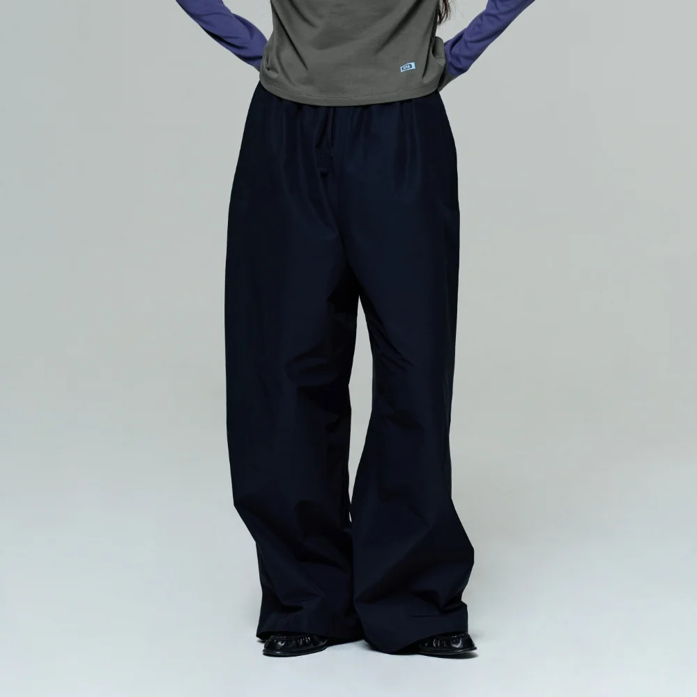 WOMEN WIDE TRACK PANTS - DARK NAVY