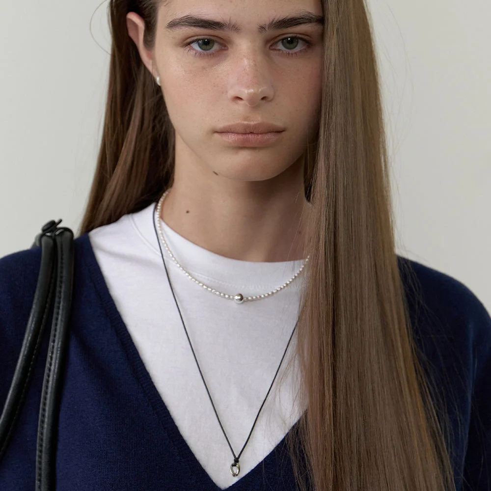 Simple Chain Long Strap Necklace (L253MNK080)