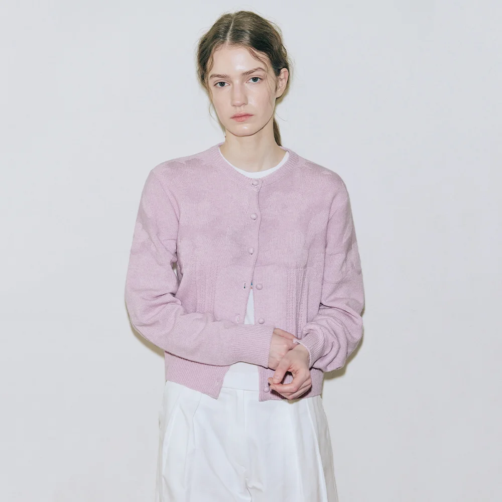 Reverse Flower Cardigan (Pink)