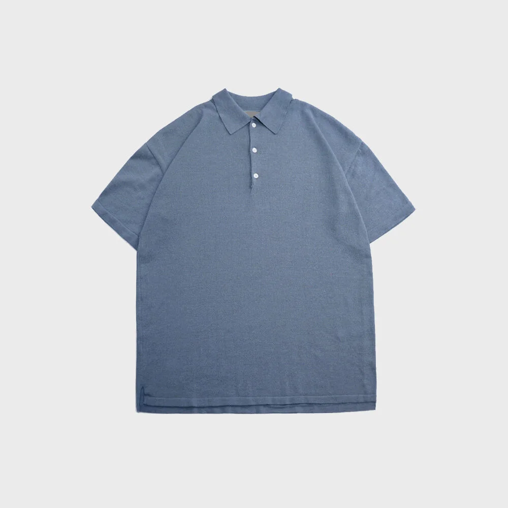 2021S/S HAZE KNIT POLO SHIRTS (FOG BLUE)