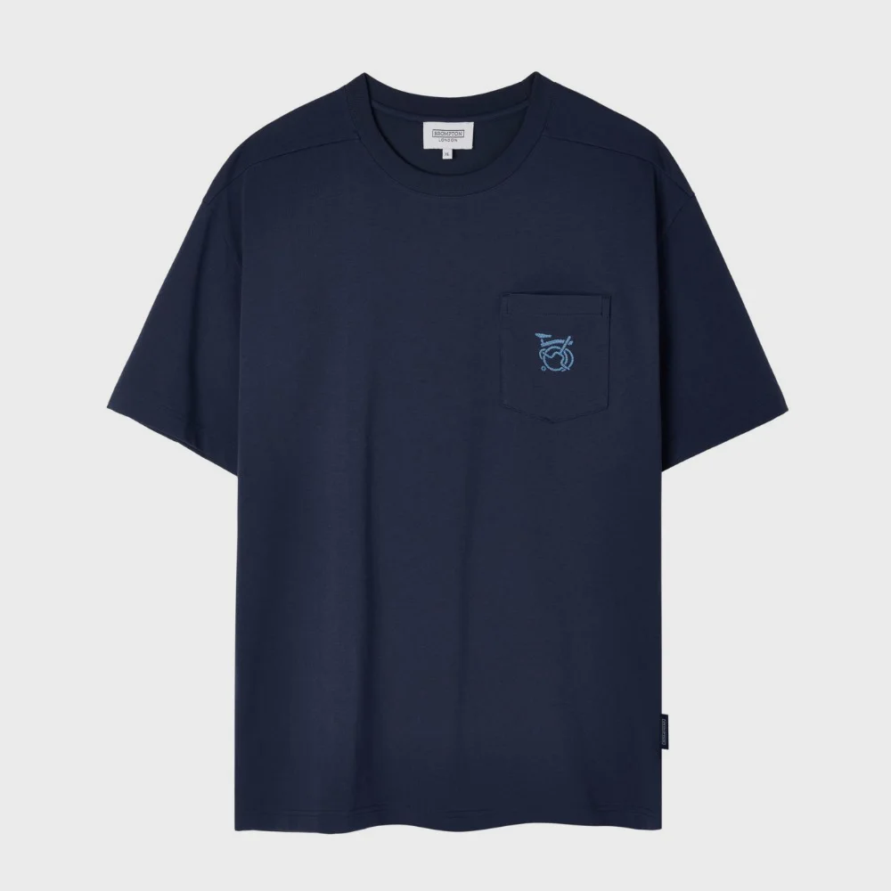 BICYCLE EMBROIDERY HALF SLEEVE T-SHIRT - D/NAVY (P262MTS131)
