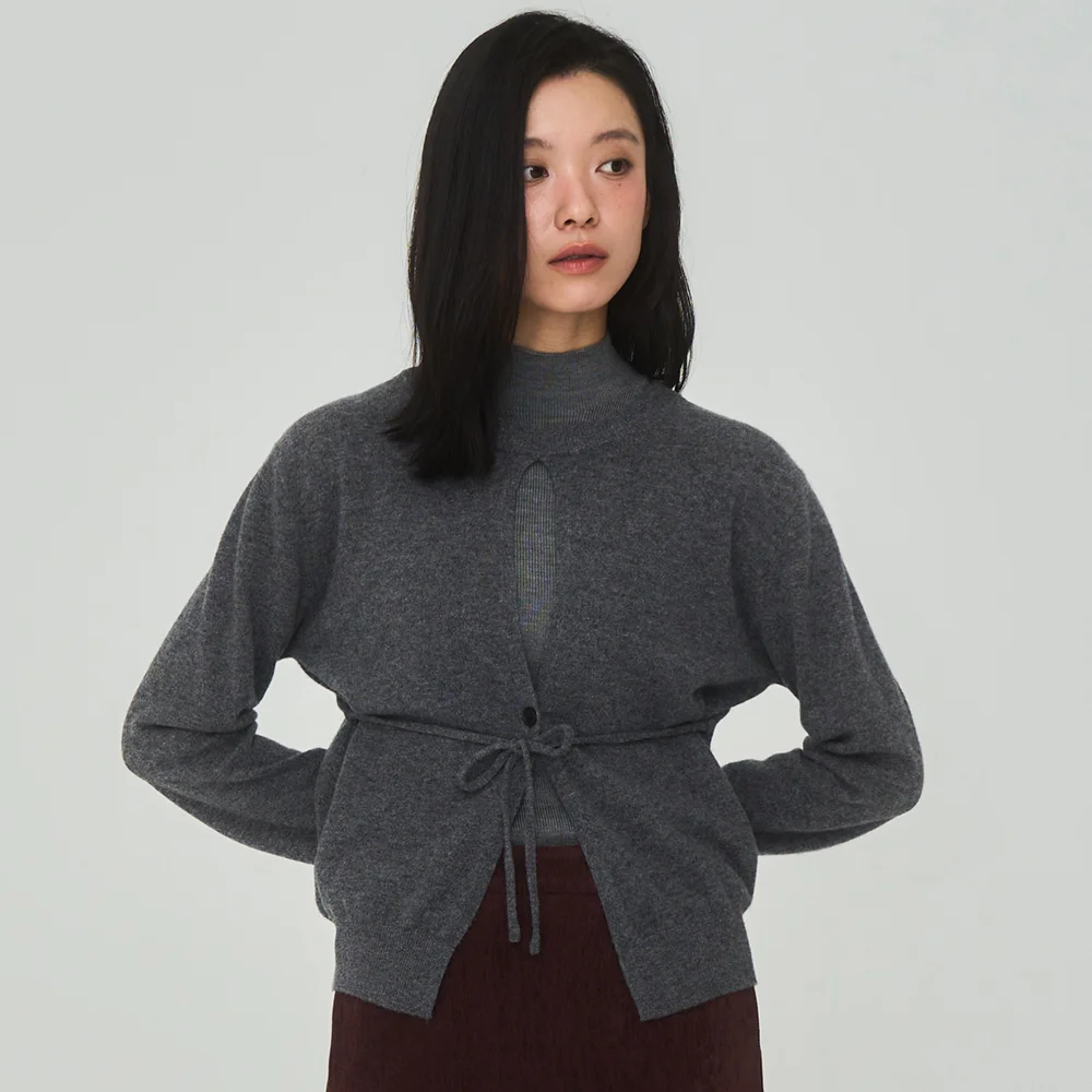 Open String Gray Cardigan