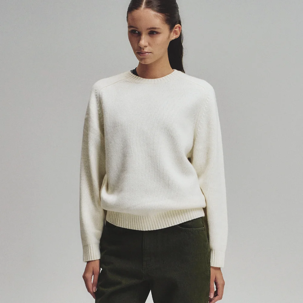 Classic cash round knit (ivory)
