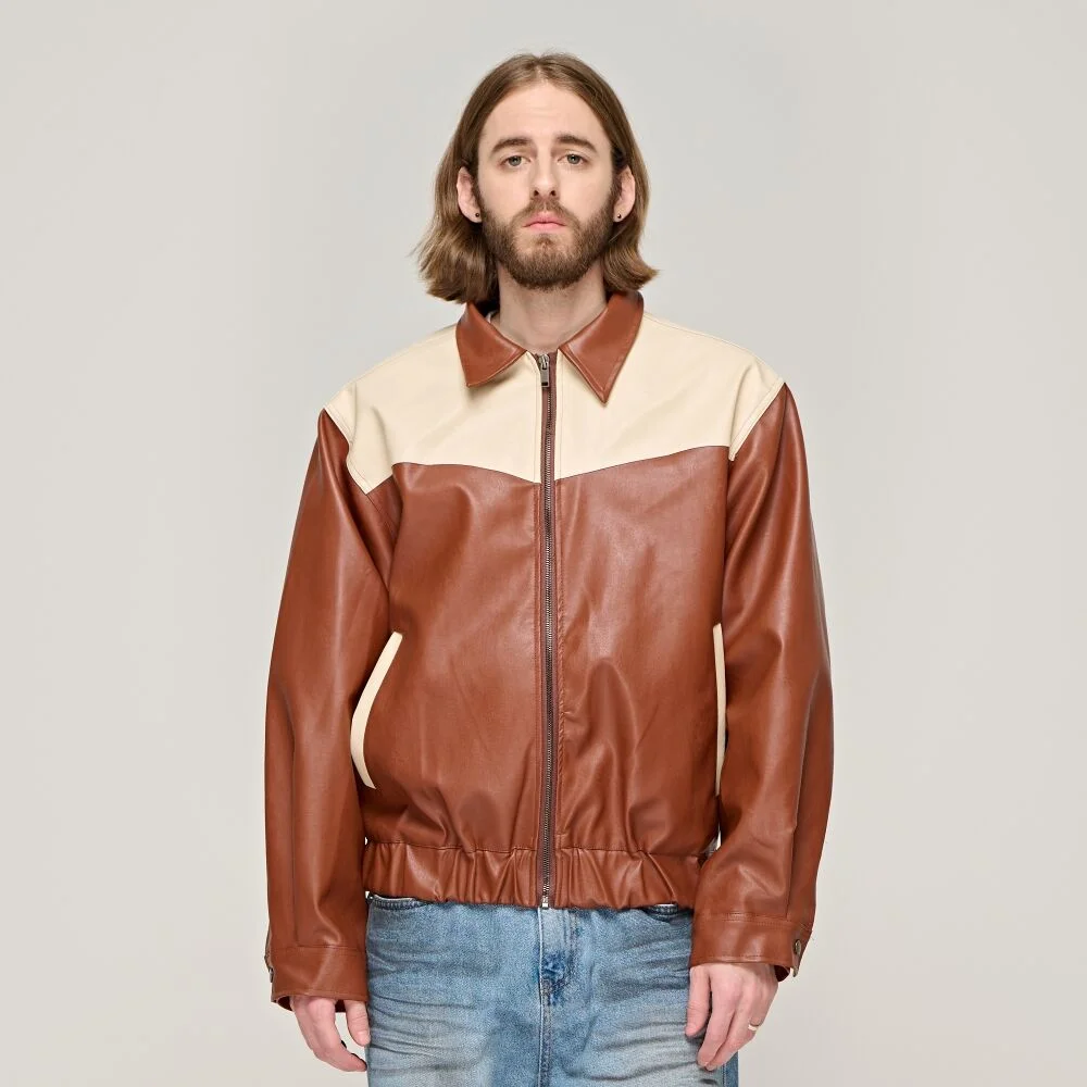 CB COLLAR RACER JACKET (BROWN)