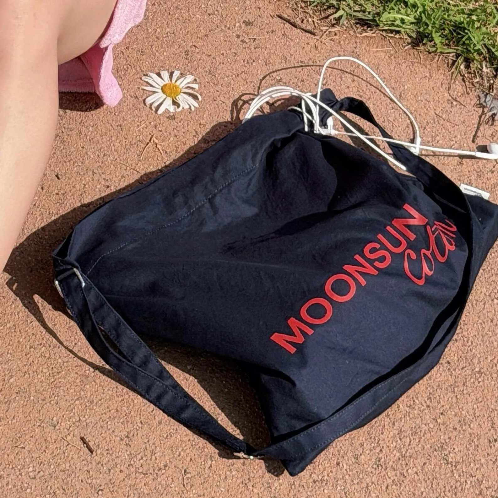 M.C Logo Cotton Cross Bag / NAVY