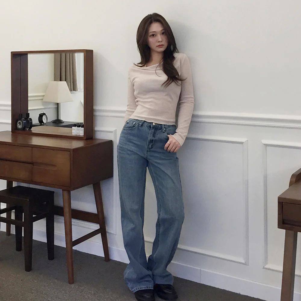Silhouette boots cut denim pants - blue