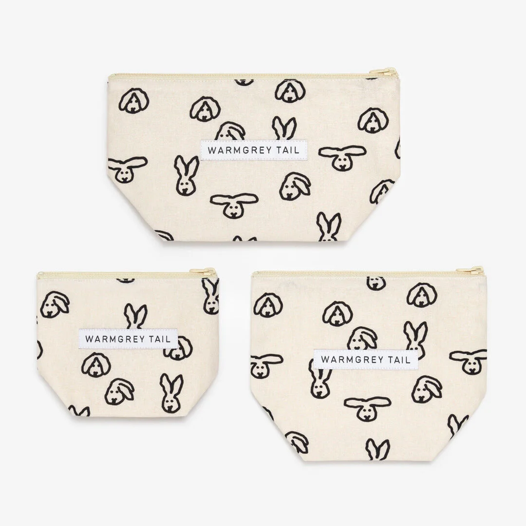 BunnyBunny Standing 化妝袋 - 象牙色 (3size)