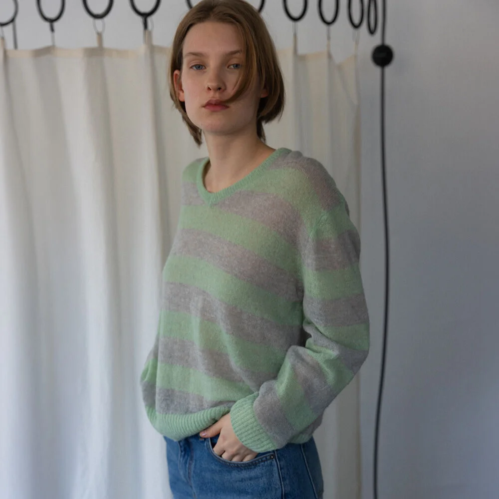 Pony Stripe Knit (Apple Mint)