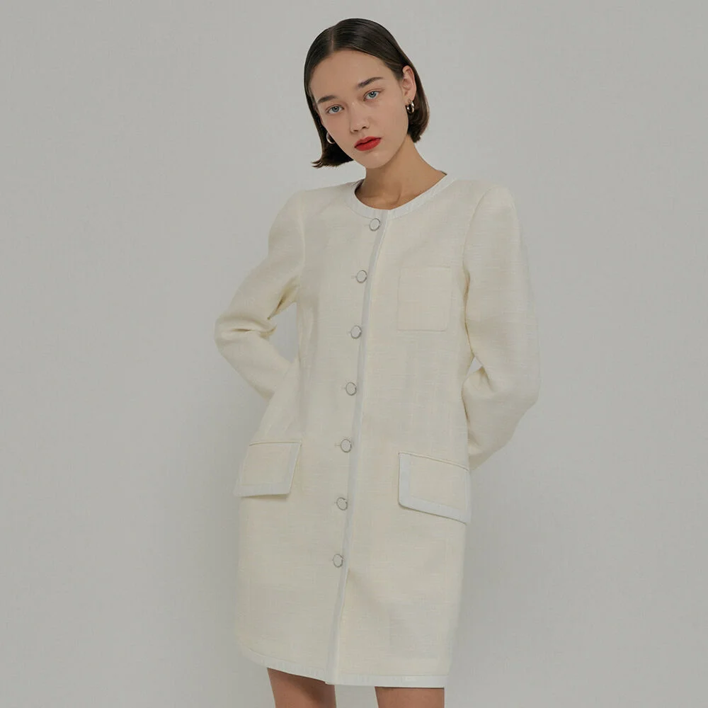Tweed tale dress Ivory