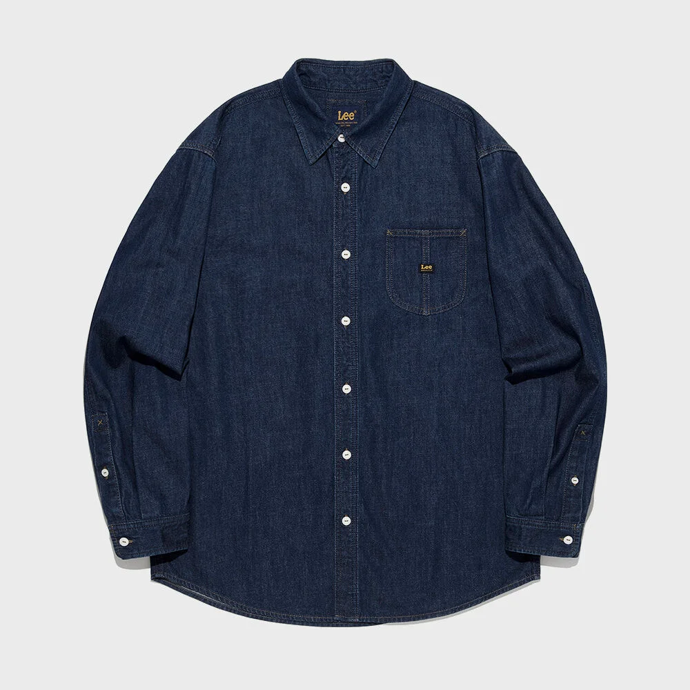 基本款 牛仔 襯衫 靛藍 深