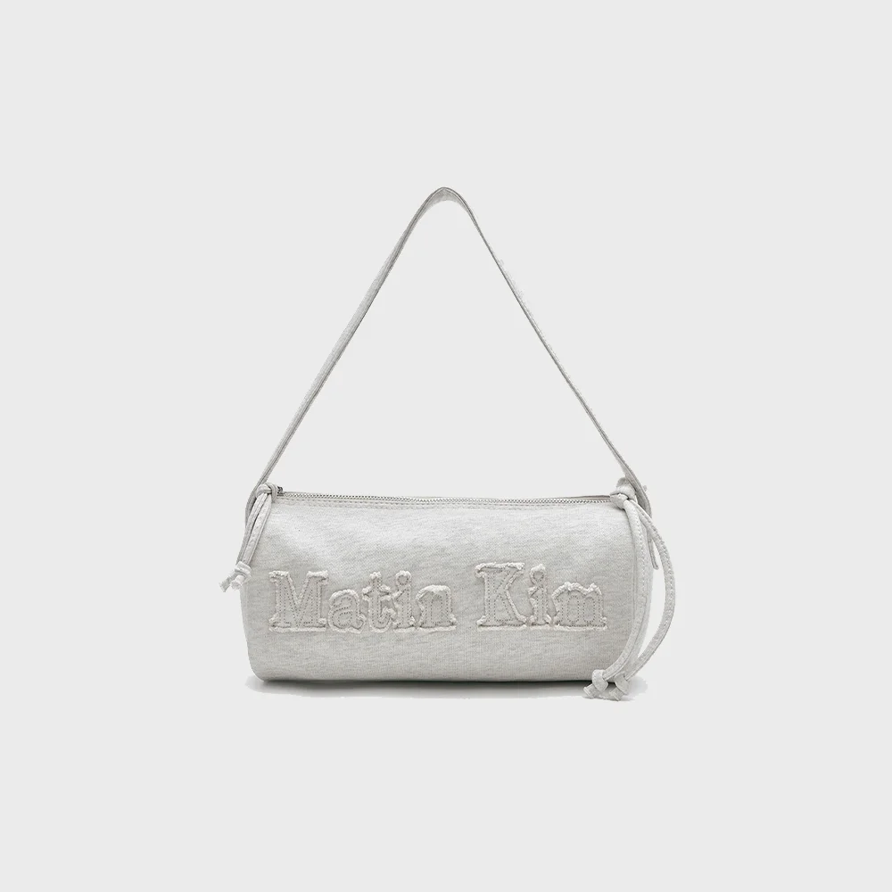 APPLIQUE LOGO JERSEY DUFFLE BAG IN LIGHT BEIGE