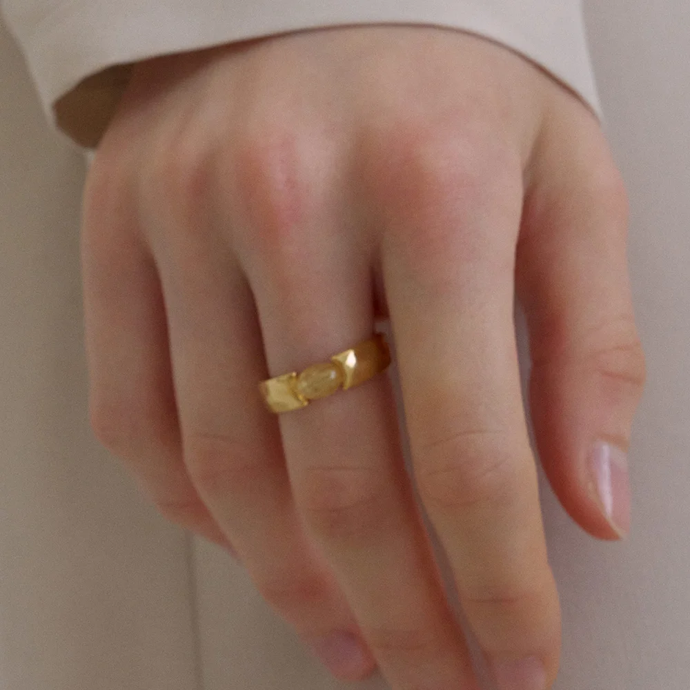 925silver STONE BOLD RING_RUTILATED QUARTZ