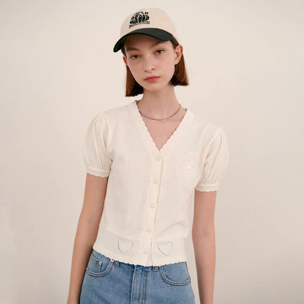 Scallop Cardigan (Ivory)