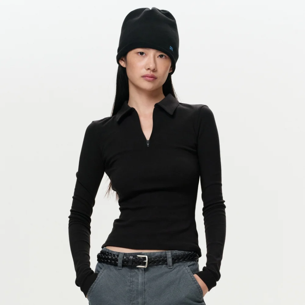 WOMEN ERA SLIM HALF-ZIP LS - BLACK