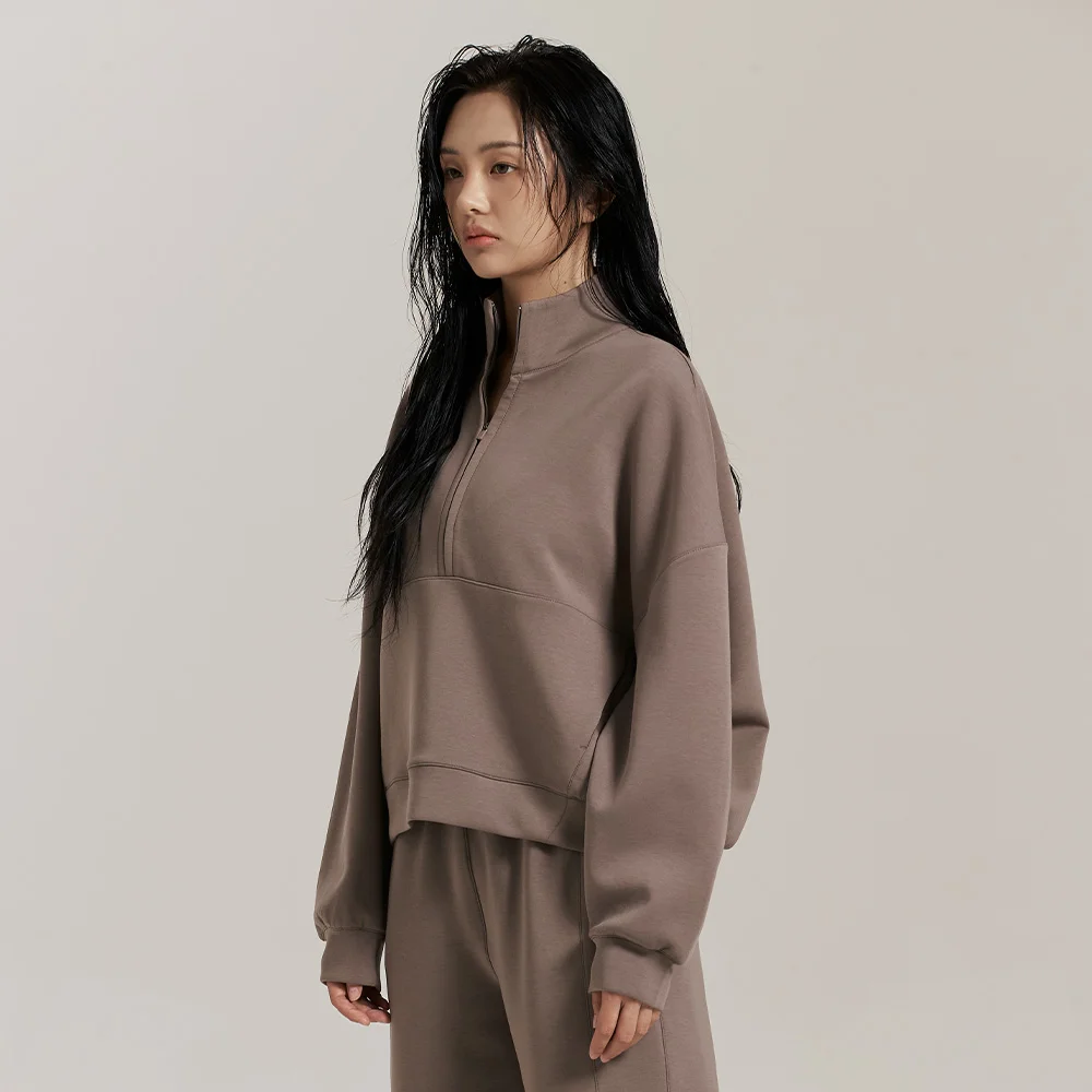 Drift Core 女裝 半拉鏈 上衣-啡色