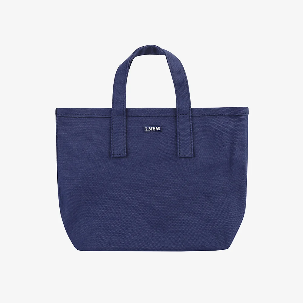Logo Patch Canvas Tote Bag - Navy