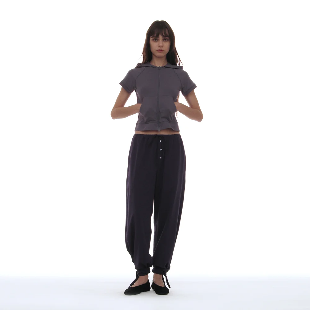 PWC TIE-UP HEM JERSEY TROUSERS_PURPLE NAVY