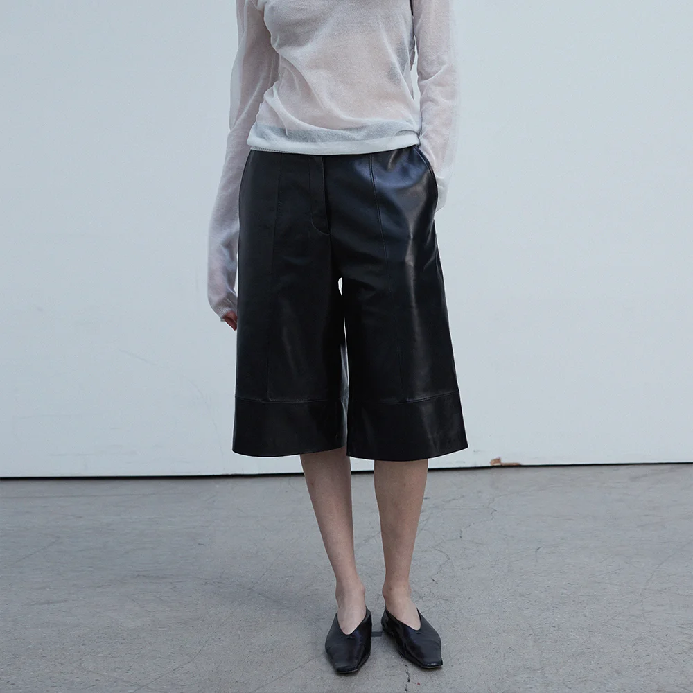 Lambskin Bermuda Pants