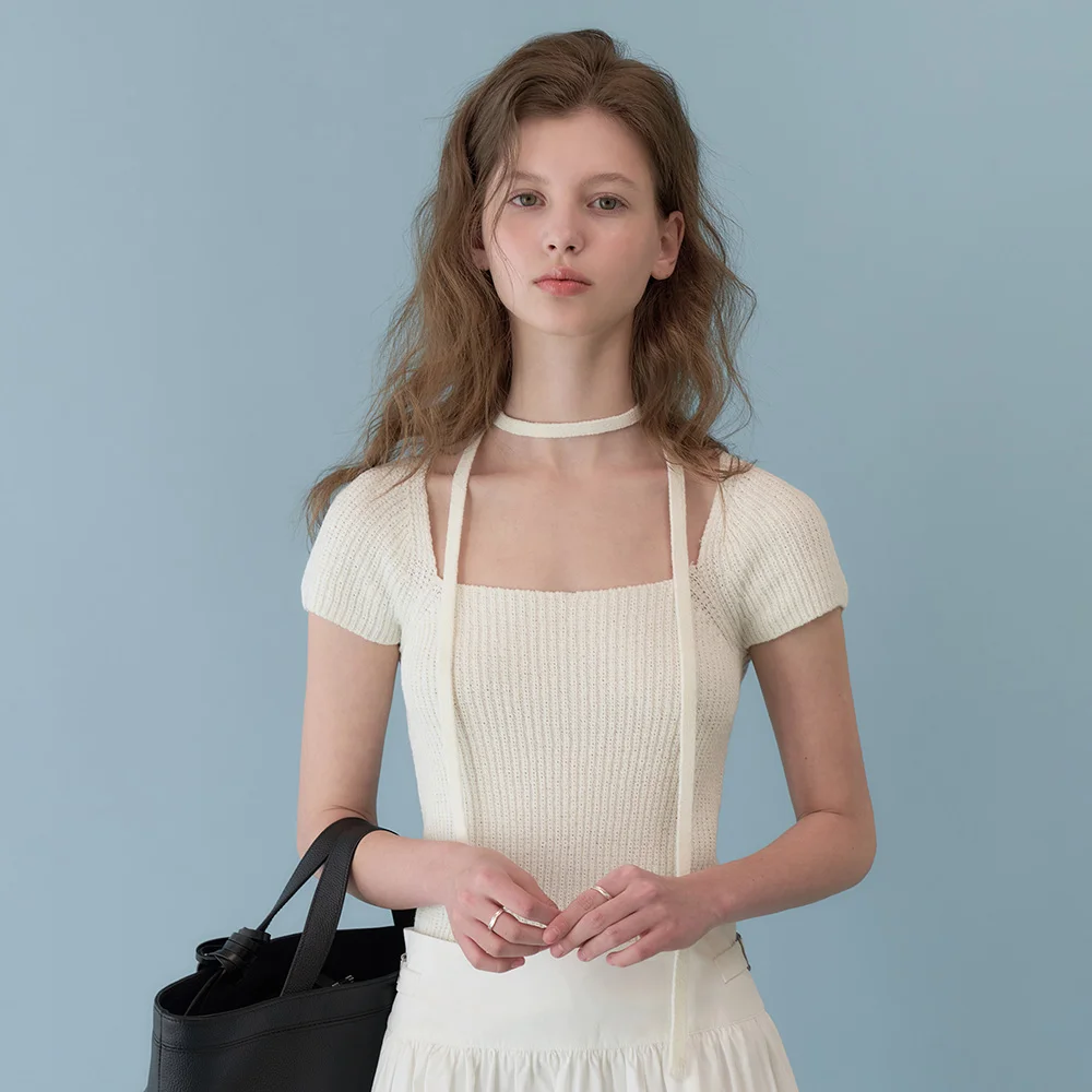 Nua Muffler Half Knit (Ivory)