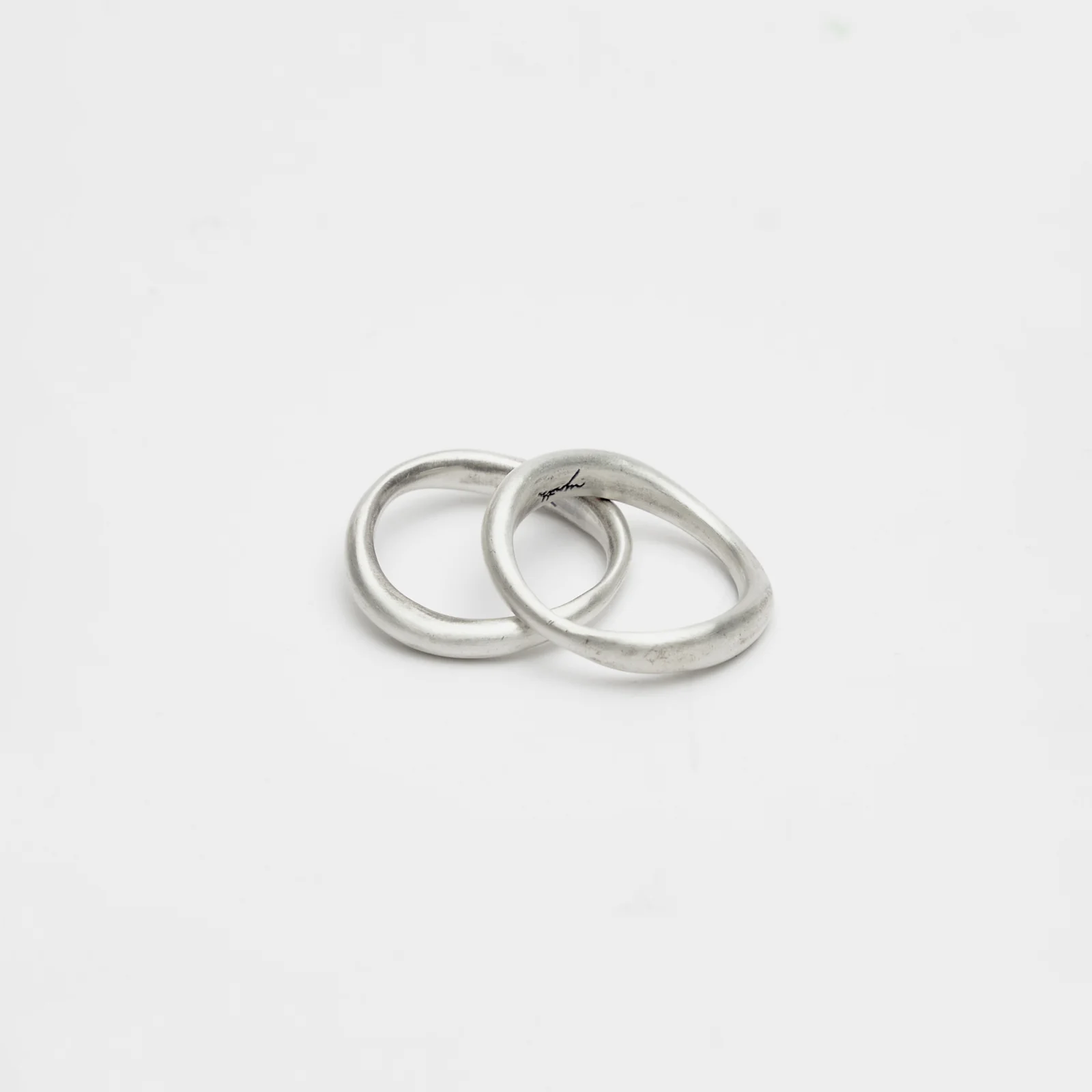 Curved Layered Ring - Silver