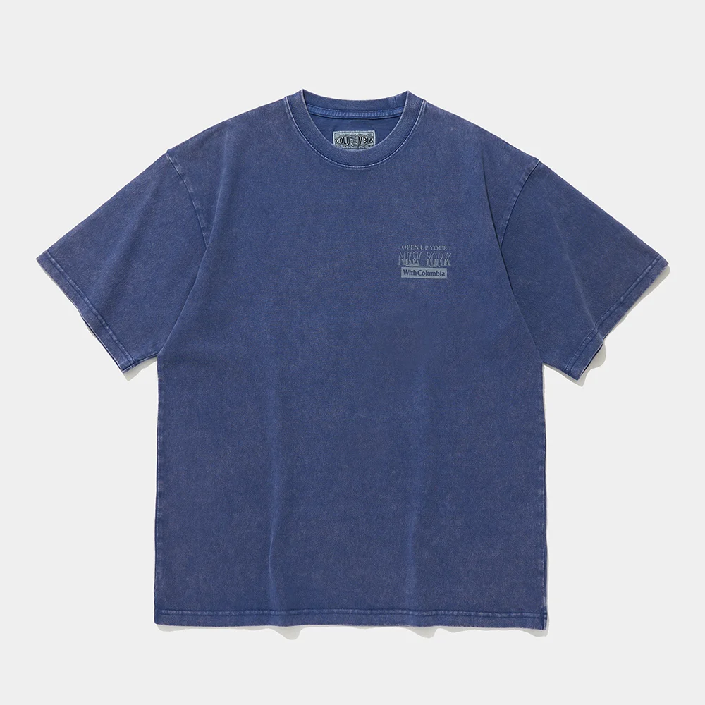 OPEN YOUR NY SALT WASHED S/S T-SHIRTS_BLUE