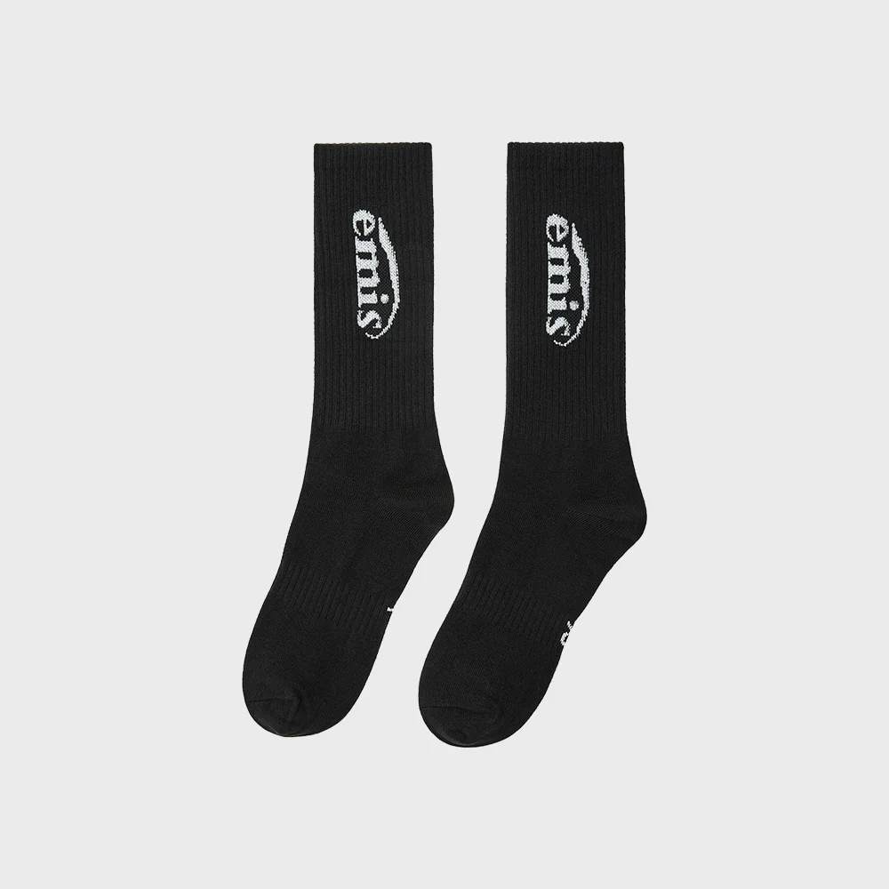 NEW LOGO JACQUARD SOCKS-BLACK