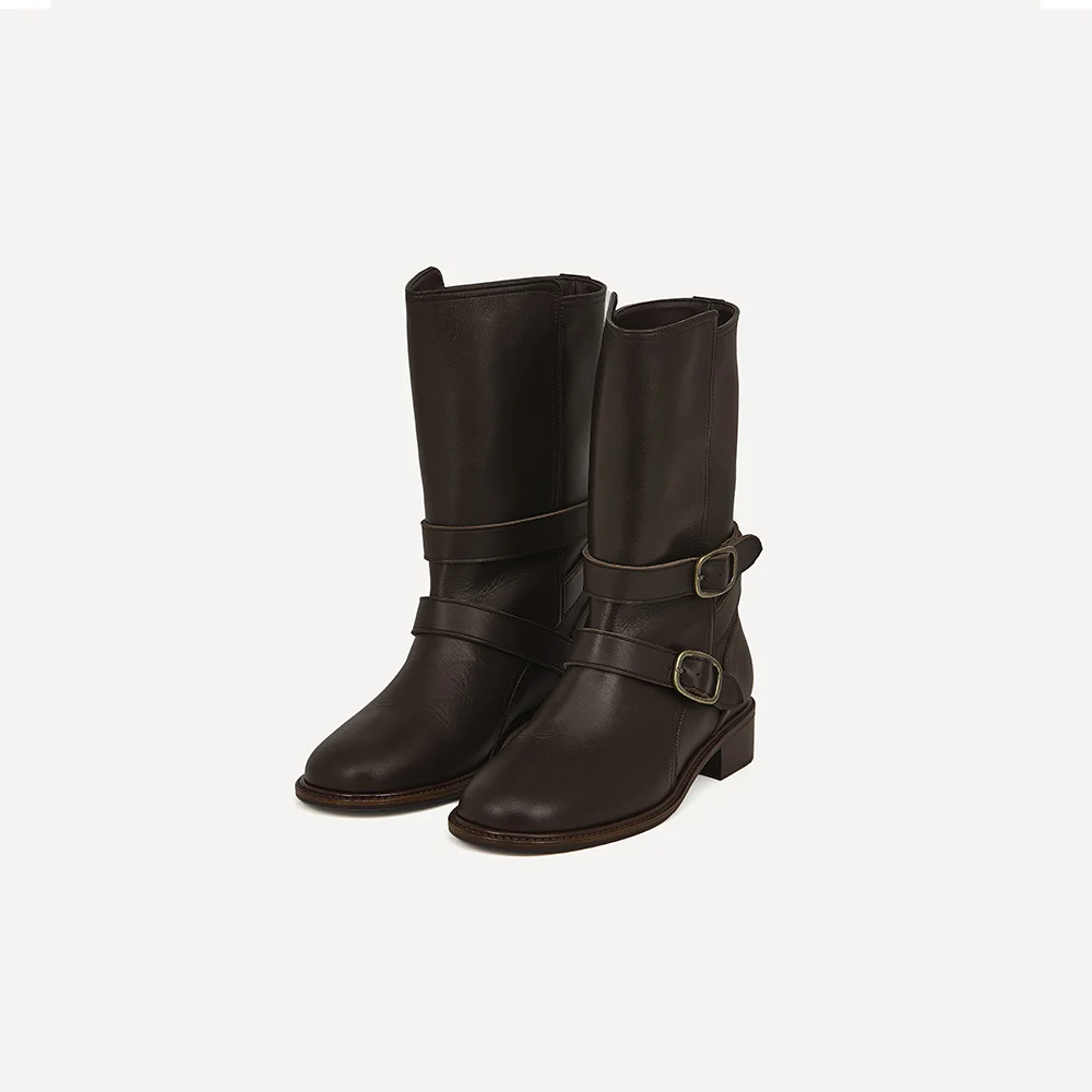 BELT MID BOOTS (BROWN)
