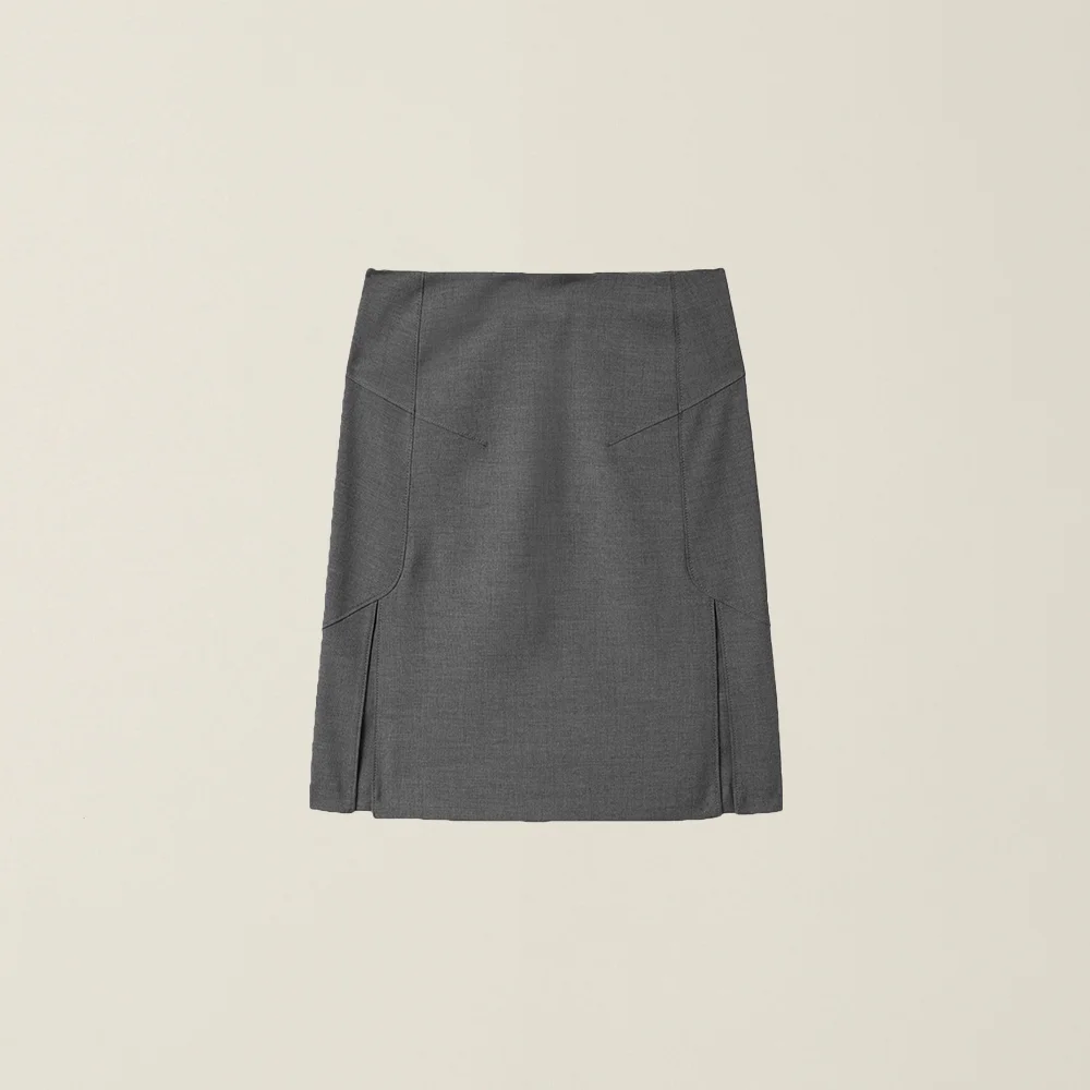 WOMENS MELANGE SKIRT GREY
