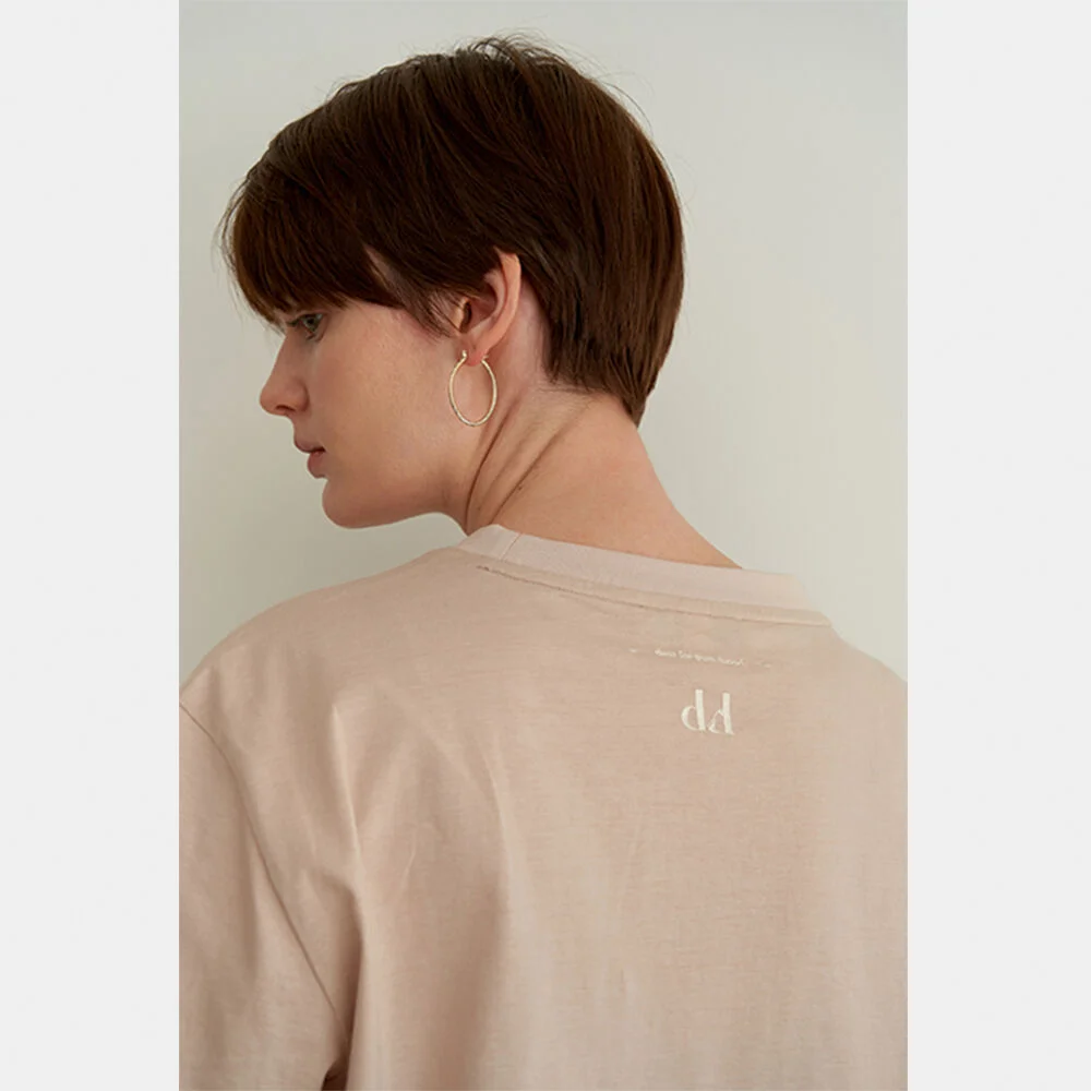 loose-fit point logo t-shirt_Beige