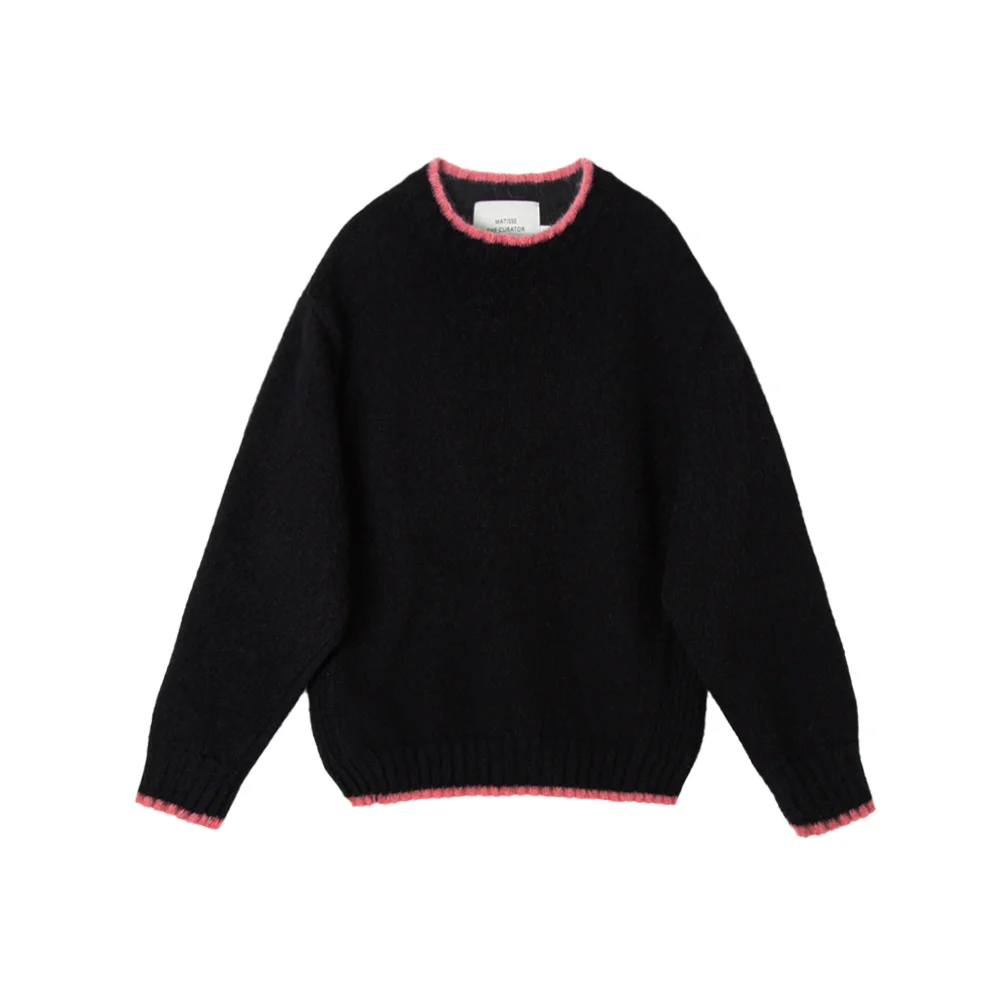 COLOR TIP KNIT BLACK