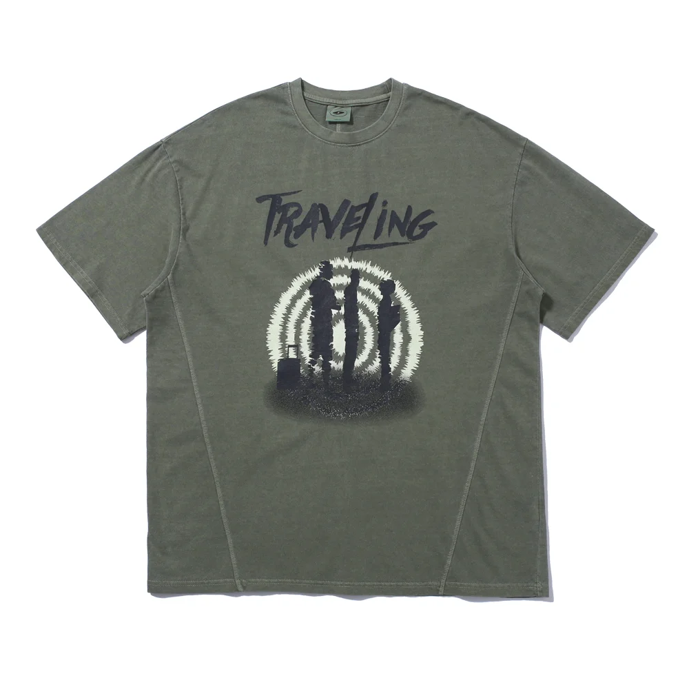 Travelling Pigment 短袖T恤 卡其色