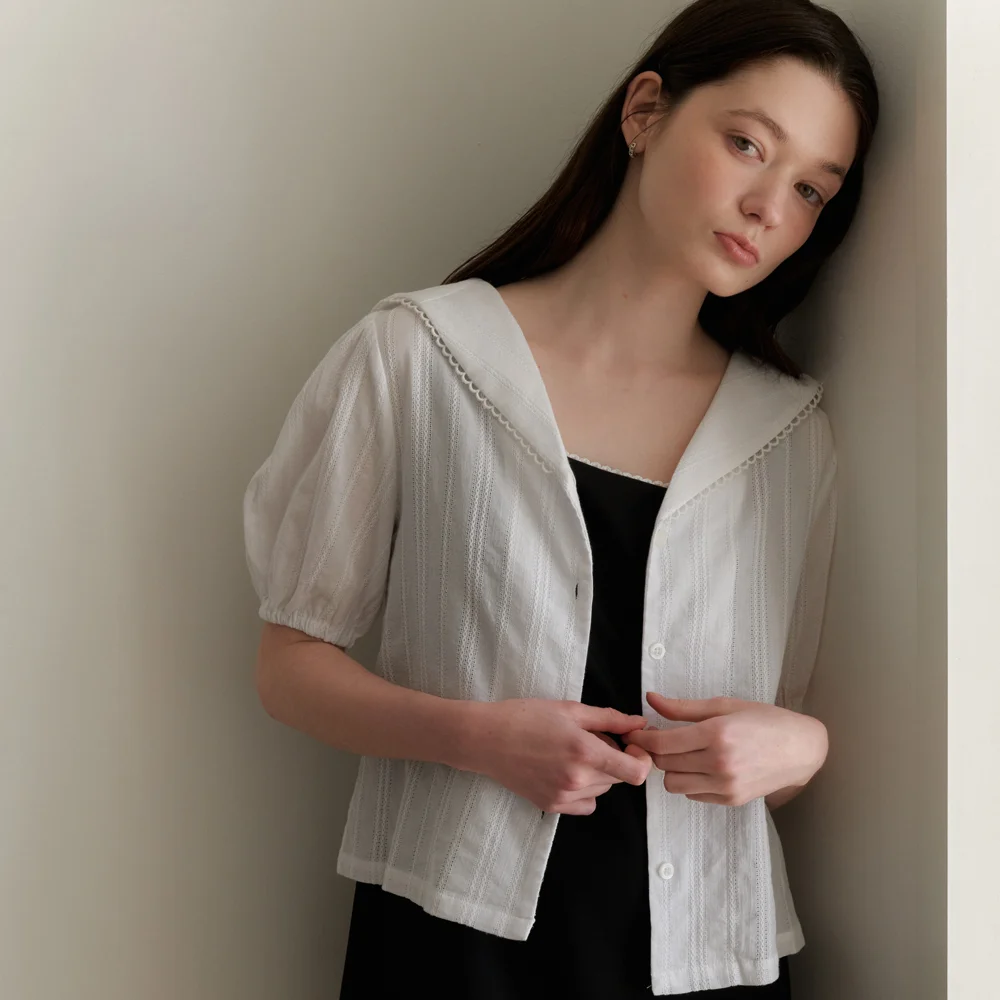 MOON LACE SHIRT_WHITE