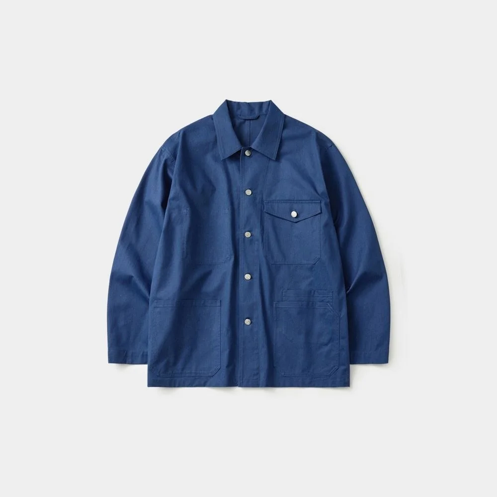 Twill Cotton Chore Jacket (Blue)