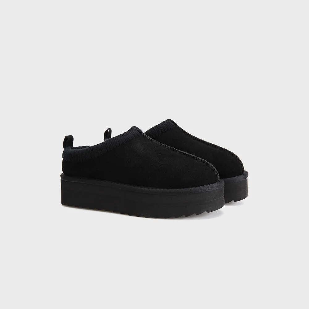 Colors of California 厚底 UGG 洞洞鞋 - 黑色 CBWCF13FFZBLK