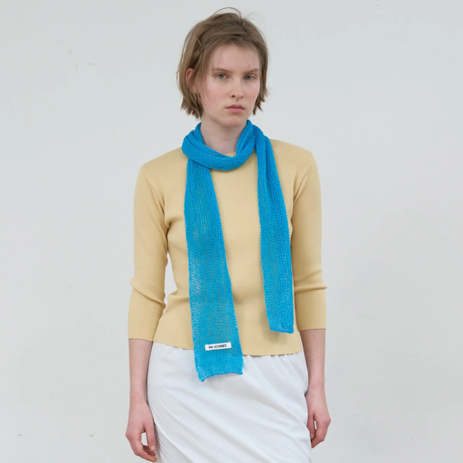 BASIC 3/4 SLEEVE KNIT_YELLOW