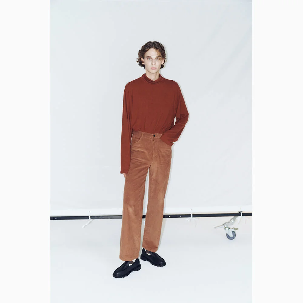 bluesf long semi-wide corduroy pants