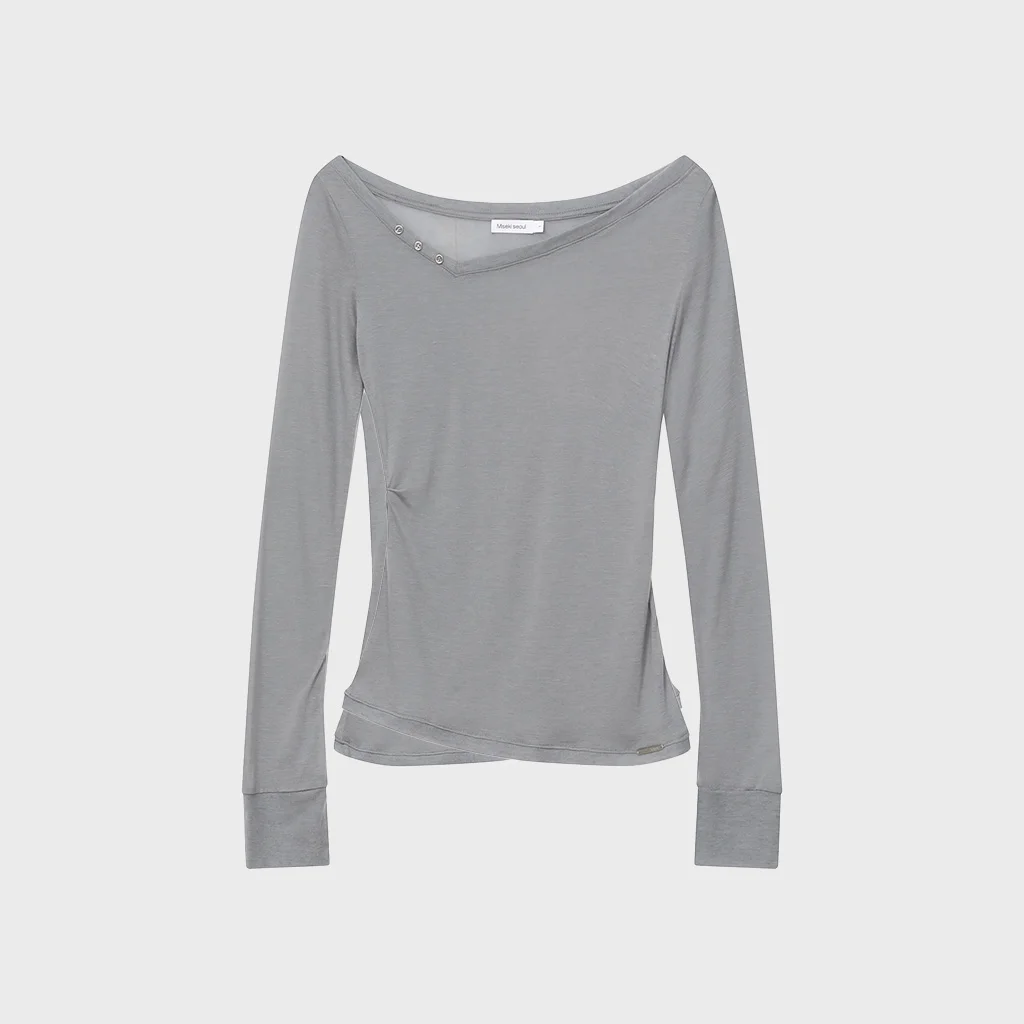 Button Sheer long sleeves GREY