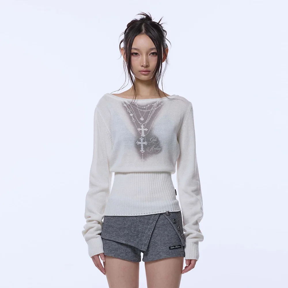 NECKLACE OFF SHOULDER KNIT_IVORY