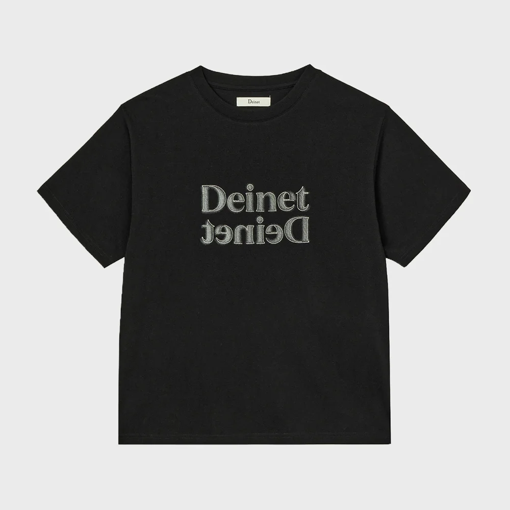 BRUSHED STITCH POINT REGULAR T-SHIRT IN BLACK