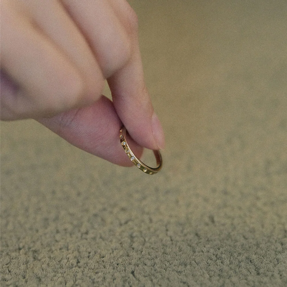 Rough Textured Wish Ring Gold