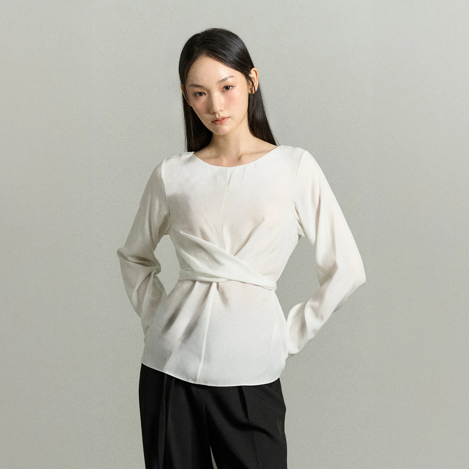 FRONT WRAP BLOUSE