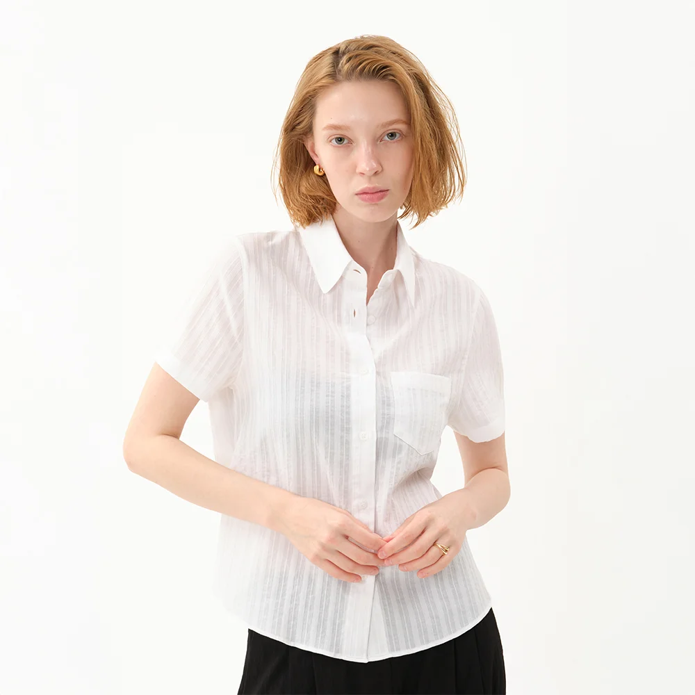 dobby stripe shirt_white
