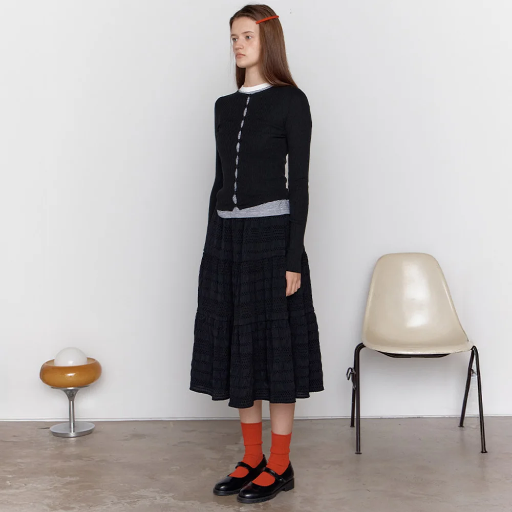 slim golgi cardigan - black