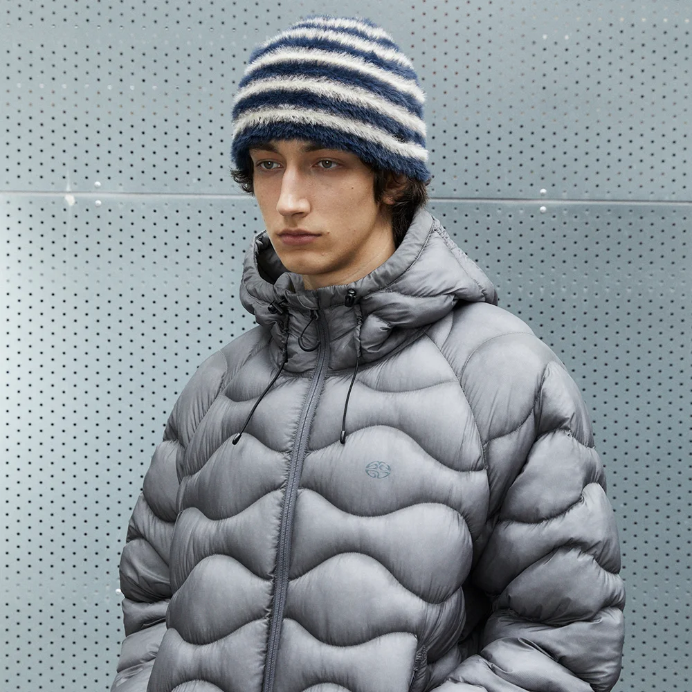 HAIRY STRIPE BEANIE