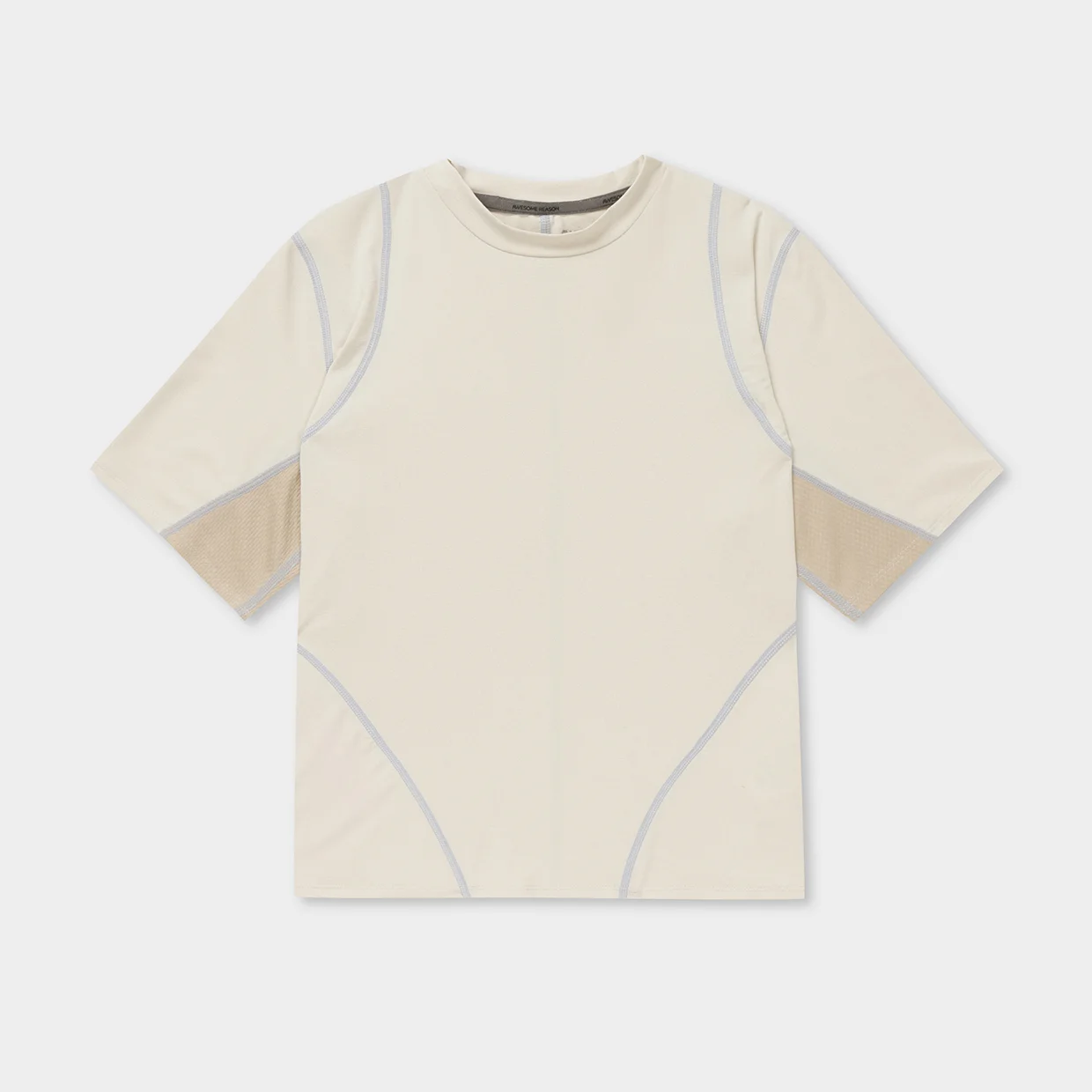 Lines Mid Sleeve_Womens, Cream