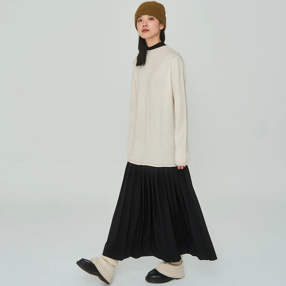 Knit Mix Pleated Dress