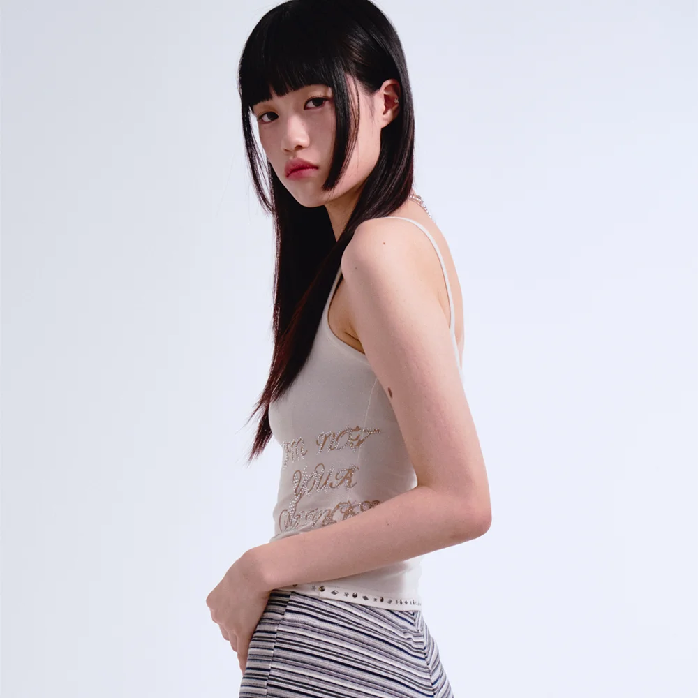HOTFIX SLIM BASIC SLEEVE LESS PALE BEIGE
